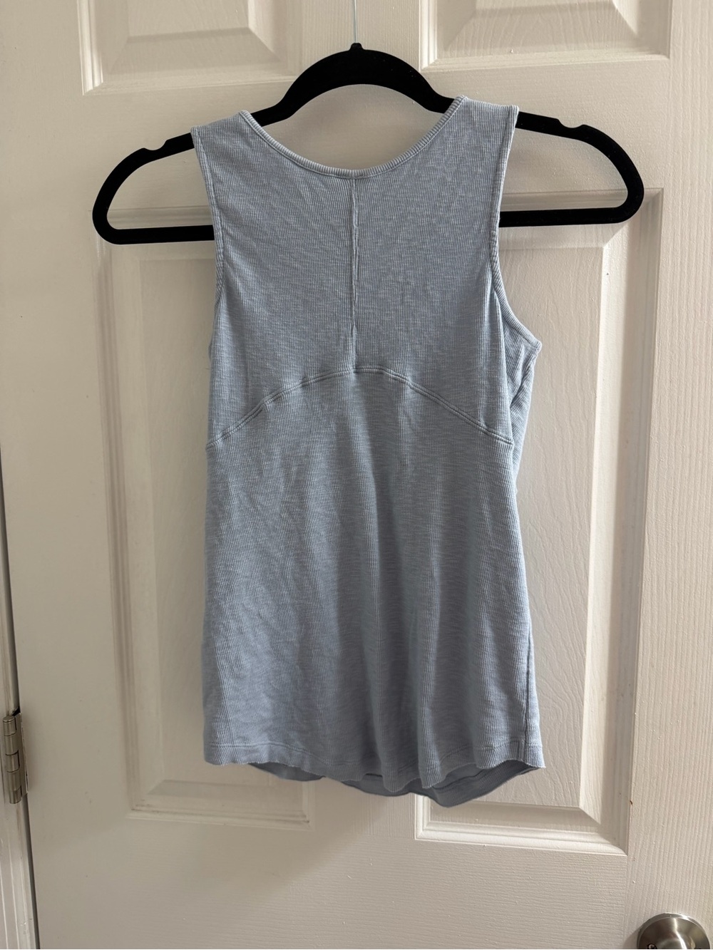 Free People We The Free Blue Ribbed Tie-Front Tank Top Size M - Picture 3 of 3